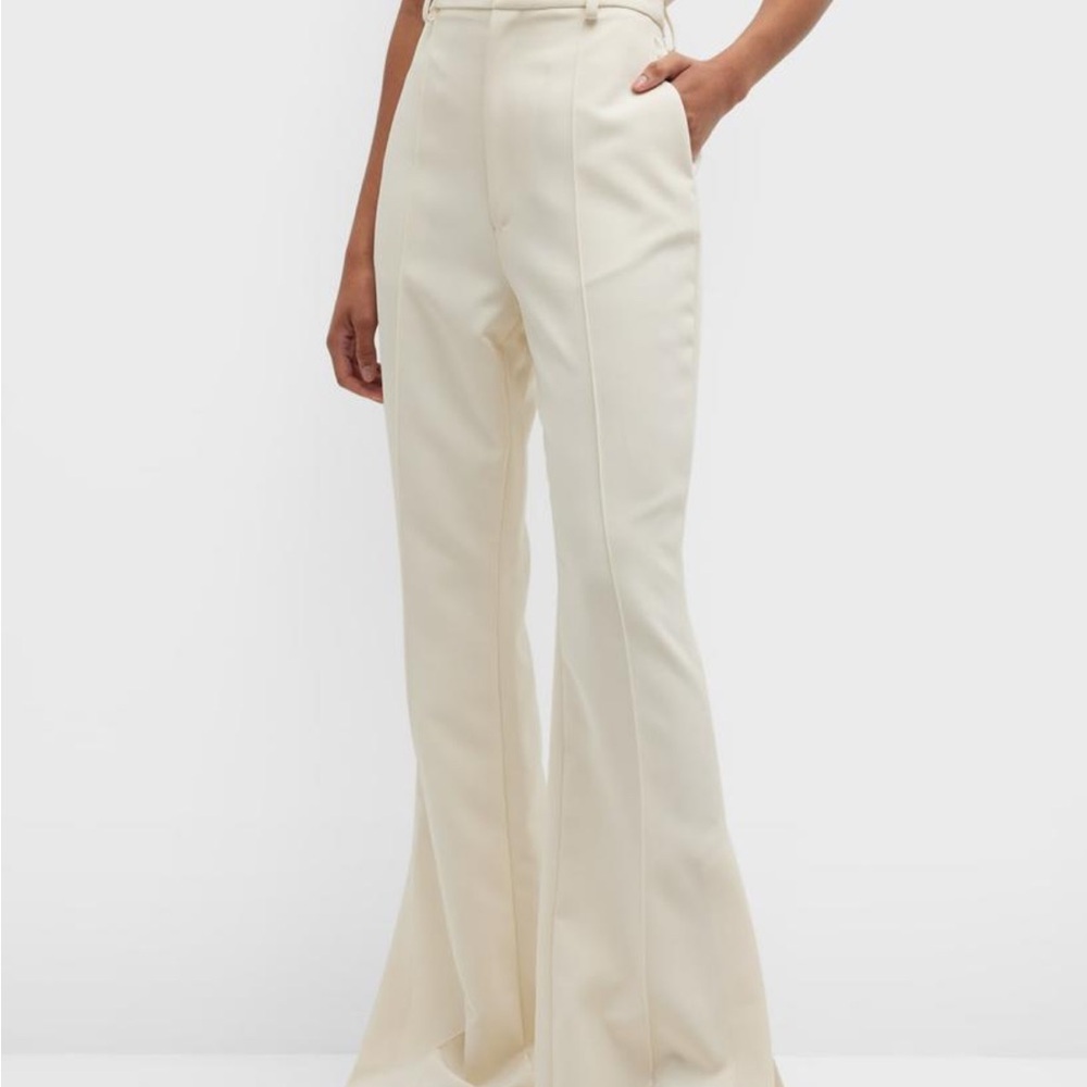 NWT Sally LaPointe Slit hem flair matte crepe “Cream” Women's pants Size 4